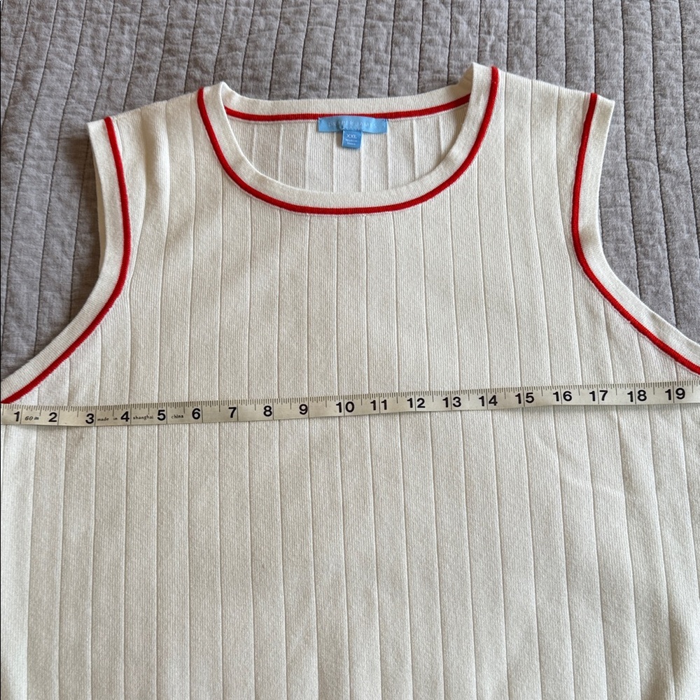 Draper James White Tank with Red Accents - Picture 4 of 6